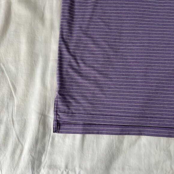 Share Peter Millar Summer Comfort Golf Polo Men's Extra Large White Purple Short - Picture 2 of 6
